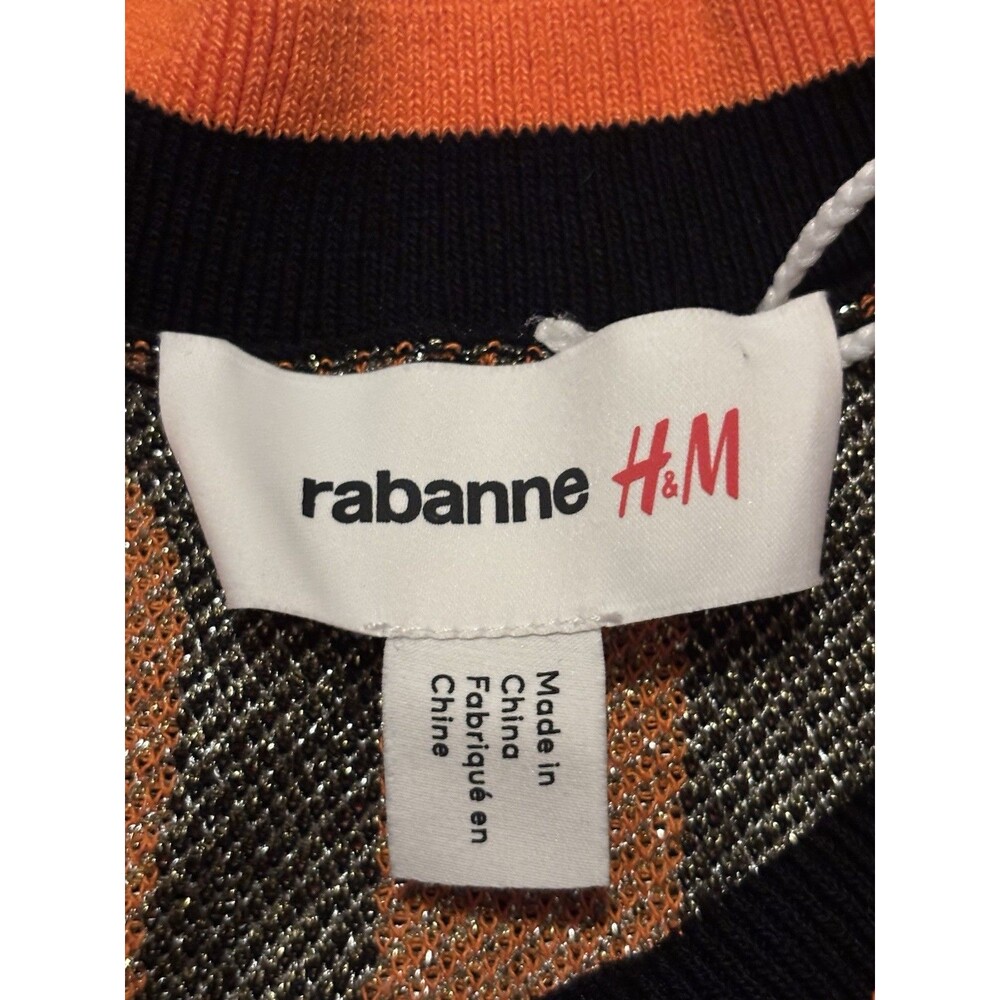 Rabanne X H&M Retro Glittery Jacquard Knit Mini Dress Size Large NWT - Picture 5 of 10